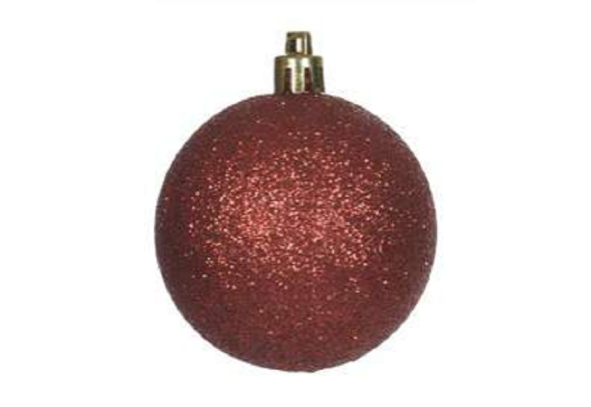 Bola de Natal Glitter Cor Vermelha 4cm Jogo com 12 Peças - 1923521